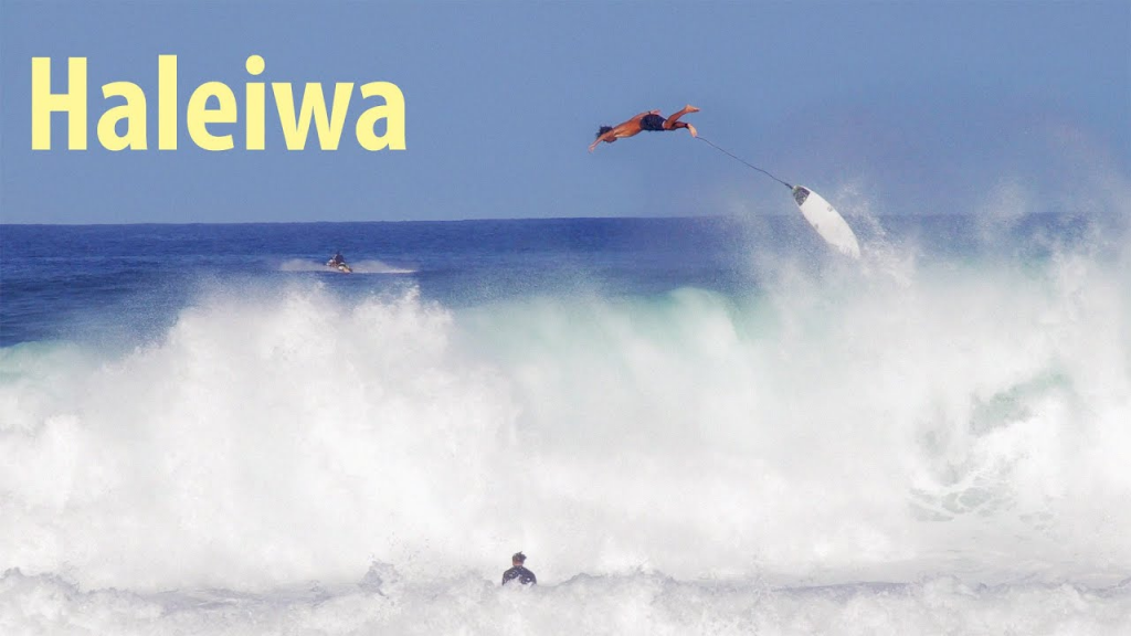 Surfing a Rising Swell at Haleiwa on the North Shore of Oahu in Hawaii